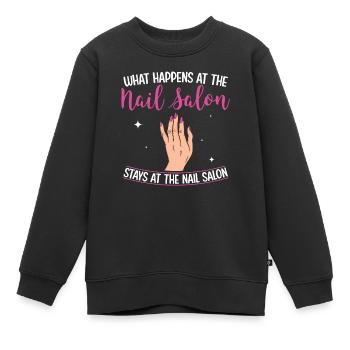 Was passiert im Salon bleibt da Schönheitssalon - Kinder Premium Organic Sweatshirt - Schwarz - Vorne - AI Model Kid Female (0cm)