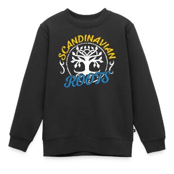 Skandinavische Wurzeln Schwedisch Skandinavien - Kinder Premium Organic Sweatshirt - Schwarz - Vorne - AI Model Kid Female (0cm)