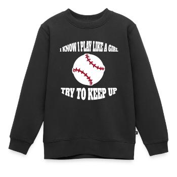 Baseball Amateur de baseball Femme Jeu de baseball - Sweat Premium enfant bio - noir - Devant - AI Model Kid Female (0cm)