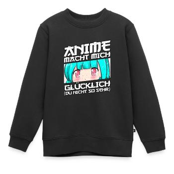 Anime disant Weeb Otaku - Sweat Premium enfant bio - noir - Devant - AI Model Kid Female (0cm)