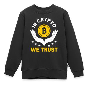Crypto - Sweat Premium enfant bio - noir - Devant - AI Model Kid Female (0cm)