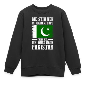 Pakistan Pakistaner Pakistanisches - Kinder Premium Organic Sweatshirt - Schwarz - Vorne - AI Model Kid Female (0cm)