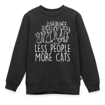Less People More Cats - Kinder Premium Organic Sweatshirt - Schwarz - Vorne - AI Model Kid Female (0cm)