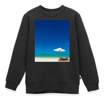 Vacances d’été sur la plage de sable à côté de l’océan - Sweat Premium enfant bio - noir - Devant - AI Model Kid Female (0cm)