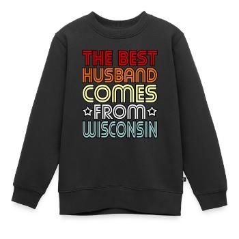 Bestes Ehemann wisconsin geschenk - Kinder Premium Organic Sweatshirt - Schwarz - Vorne - AI Model Kid Female (0cm)