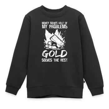 Gold Mining Gold Mine - Kids Premium Organic Sweatshirt - black - Front - AI Model Kid Female (0cm)