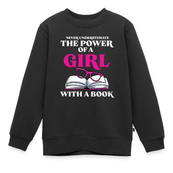 Lesen - Kinder Premium Organic Sweatshirt - Schwarz - Vorne - AI Model Kid Female (0cm)