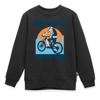 Né pour faire du vélo - Sweat Premium enfant bio - noir - Devant - AI Model Kid Female (0cm)
