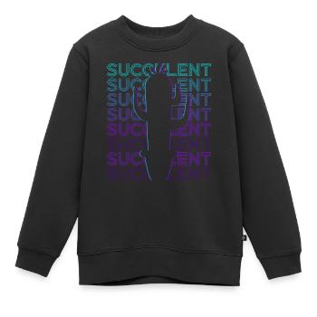 Sukkulente Kaktus Retro - Kinder Premium Organic Sweatshirt - Schwarz - Vorne - AI Model Kid Female (0cm)