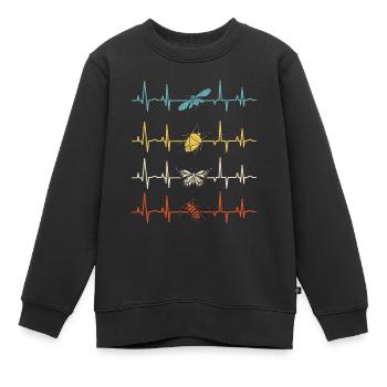 Entomology Entomologist Insects Bugs Heartbeat - Kinder Premium Organic Sweatshirt - Schwarz - Vorne - AI Model Kid Female (0cm)