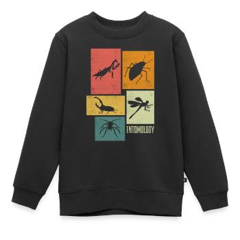 Entomology Entomologist Insects Silhouettes - Kinder Premium Organic Sweatshirt - Schwarz - Vorne - AI Model Kid Female (0cm)