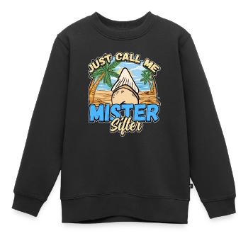 Fossil Tooth Collector Design for a Shark Fossil - Kinder Premium Organic Sweatshirt - Schwarz - Vorne - AI Model Kid Female (0cm)