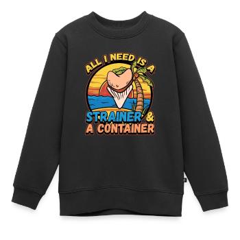 Fossil Tooth Collector Design for a Shark Fossil - Kinder Premium Organic Sweatshirt - Schwarz - Vorne - AI Model Kid Female (0cm)