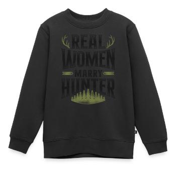 Mariage de chasseur de chasseurs de cerfs de Buck - Sweat Premium enfant bio - noir - Devant - AI Model Kid Female (0cm)