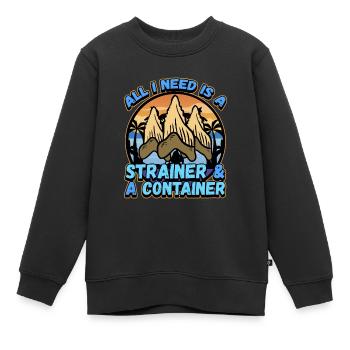 Fossil Tooth Collector Design for a Shark Fossil - Kinder Premium Organic Sweatshirt - Schwarz - Vorne - AI Model Kid Female (0cm)
