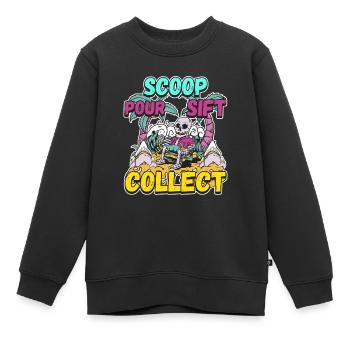 Fossil Tooth Collector Design for a Shark Fossil - Kinder Premium Organic Sweatshirt - Schwarz - Vorne - AI Model Kid Female (0cm)