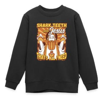 Fossil Tooth Collector Design for a Shark Fossil - Kinder Premium Organic Sweatshirt - Schwarz - Vorne - AI Model Kid Female (0cm)