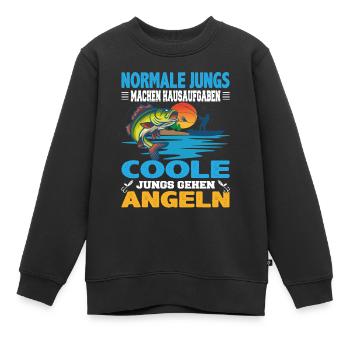Normale Jungs machen Hausaufgaben coole Jungs - Kinder Premium Organic Sweatshirt - Schwarz - Vorne - AI Model Kid Female (0cm)