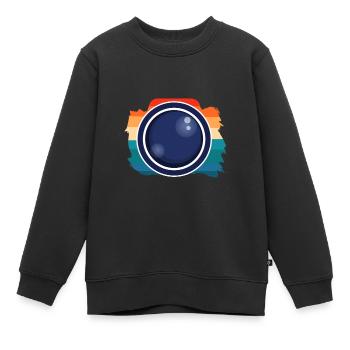 Fotos Kamera Objektiv Fotografieren - Kinder Premium Organic Sweatshirt - Schwarz - Vorne - AI Model Kid Female (0cm)