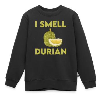 Je sens le durian - Sweat Premium enfant bio - noir - Devant - AI Model Kid Female (0cm)