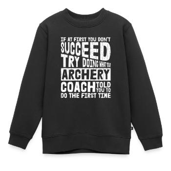 Tir à l’arc Flèche Tir à l’arc Tir à l’arc - Sweat Premium enfant bio - noir - Devant - AI Model Kid Female (0cm)