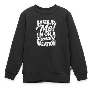 Hilf mir, ich bin im Familienurlaub - Familie - Kinder Premium Organic Sweatshirt - Schwarz - Vorne - AI Model Kid Female (0cm)