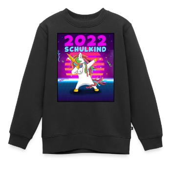 Dab Einhorn T-Shirt Dabbing Unicorn Schulkind - Kinder Premium Organic Sweatshirt - Schwarz - Vorne - AI Model Kid Female (0cm)