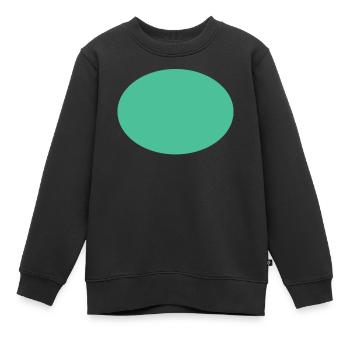 Ovale vert Conception simple - Sweat Premium enfant bio - noir - Devant - AI Model Kid Female (0cm)