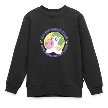 Ich Bin Nicht Stur Nur Meinungsstabil Ego - Kinder Premium Organic Sweatshirt - Schwarz - Vorne - AI Model Kid Female (0cm)