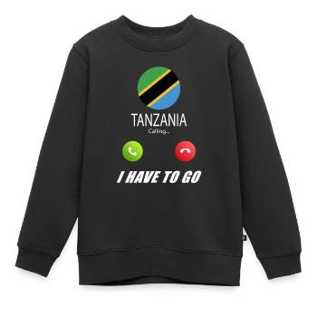 La Tanzanie appelle aux drapeaux Lusiger en disant - Sweat Premium enfant bio - noir - Devant - AI Model Kid Female (0cm)