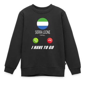 Sierra Leone ruft an Lusiger Flaggen Spruch - Kinder Premium Organic Sweatshirt - Schwarz - Vorne - AI Model Kid Female (0cm)