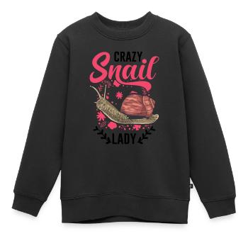 Crazy Snail lady Schnecken Mädchen - Kinder Premium Organic Sweatshirt - Schwarz - Vorne - AI Model Kid Female (0cm)