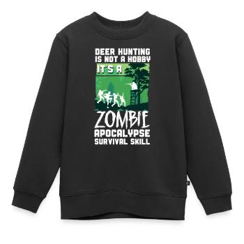 Chasseur de cerfs Buck Zombie - Sweat Premium enfant bio - noir - Devant - AI Model Kid Female (0cm)