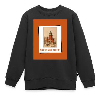 Stein auf Stein - alte Bausteine - Stadttor - Kinder Premium Organic Sweatshirt - Schwarz - Vorne - AI Model Kid Female (0cm)