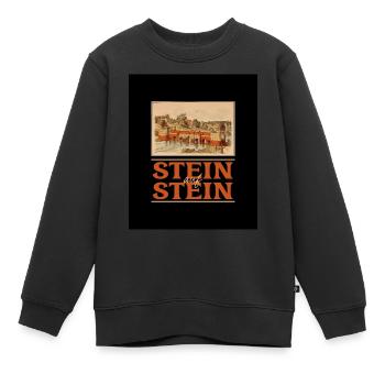 Stein auf Stein - Bausteine - Brücke - Kinder Premium Organic Sweatshirt - Schwarz - Vorne - AI Model Kid Female (0cm)