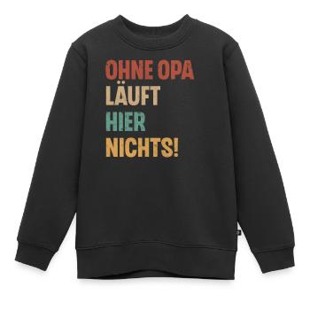 Opa - Kinder Premium Organic Sweatshirt - Schwarz - Vorne - AI Model Kid Female (0cm)
