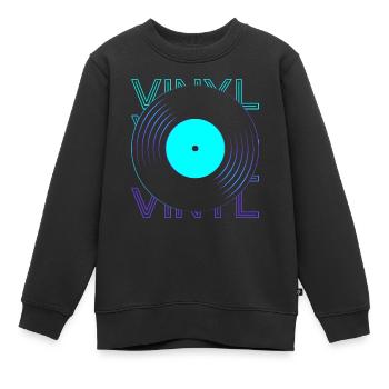 Vinyl Record Vinyl Record Player Phon - Kids Premium Organic Sweatshirt - black - Front - AI Model Kid Female (0cm)