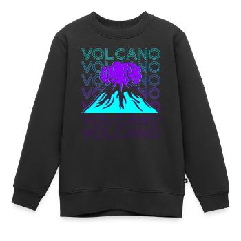Vulkan Retro - Kinder Premium Organic Sweatshirt - Schwarz - Vorne - AI Model Kid Female (0cm)