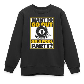 Billard 8 boules - Sweat Premium enfant bio - noir - Devant - AI Model Kid Female (0cm)