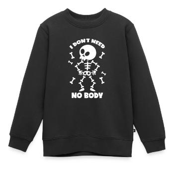 Skelett Wortwitz - Kinder Premium Organic Sweatshirt - Schwarz - Vorne - AI Model Kid Female (0cm)