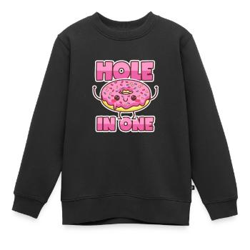 Donut: Trou en un - Sweat Premium enfant bio - noir - Devant - AI Model Kid Female (0cm)