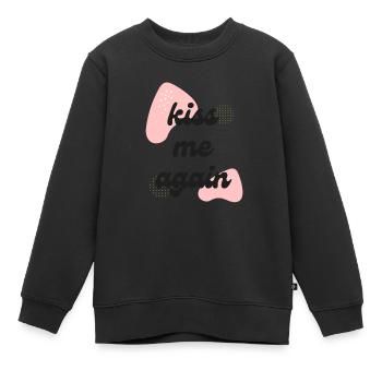 Embrasse-moi à nouveau AMOUR - Sweat Premium enfant bio - noir - Devant - AI Model Kid Female (0cm)