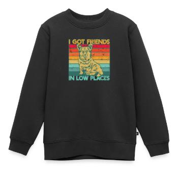 Ich habe Freunde in niedrigen Orten - Haustiere - Kinder Premium Organic Sweatshirt - Schwarz - Vorne - AI Model Kid Female (0cm)