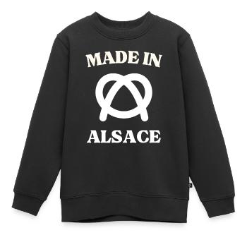 MADE IN ALSACE BRETZEL 2 - Sweat Premium enfant bio - noir - Devant - AI Model Kid Female (0cm)