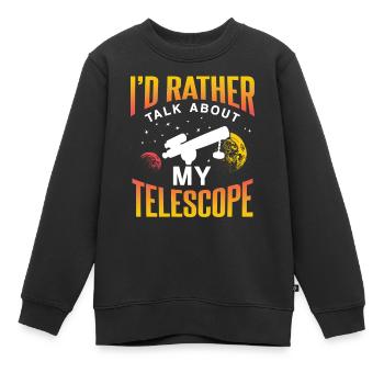 Je préfère parler de mon télescope - Sweat Premium enfant bio - noir - Devant - AI Model Kid Female (0cm)
