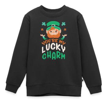 Tu es mon porte-bonheur Irlandais Irlande Irlandais - Sweat Premium enfant bio - noir - Devant - AI Model Kid Female (0cm)