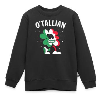 O’tallian Irlandais Irlandais Saint-Patrick - Sweat Premium enfant bio - noir - Devant - AI Model Kid Female (0cm)