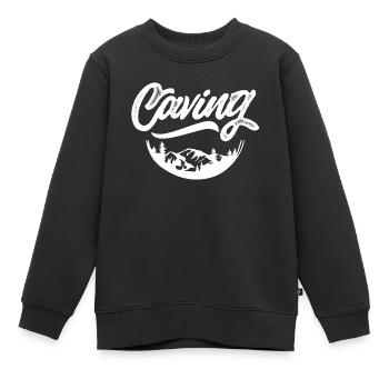 Höhlenforschung Caving Höhle Höhlenwandern Cave - Kinder Premium Organic Sweatshirt - Schwarz - Vorne - AI Model Kid Female (0cm)