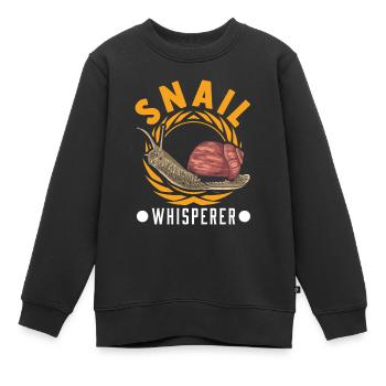 Schnecken Flüsterer Snail Whisperer - Kinder Premium Organic Sweatshirt - Schwarz - Vorne - AI Model Kid Female (0cm)
