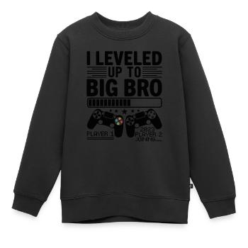 J'ai Atteint Le Niveau De Frère 2023 - Sweat Premium enfant bio - noir - Devant - AI Model Kid Female (0cm)